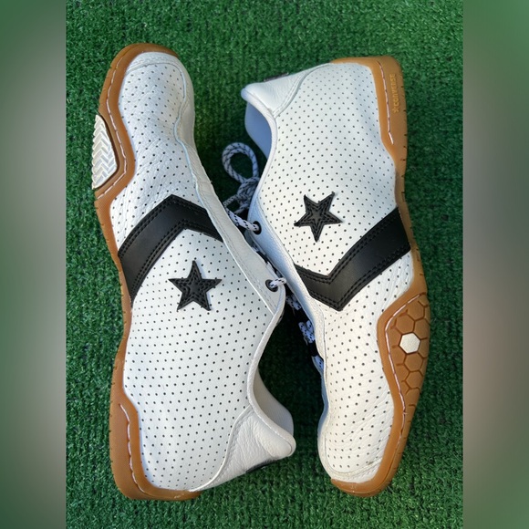 CONVERSE CATCH 22 OX White/Black Leather Sneaker Shoe Men Size 6 Women 7.5 Used - Picture 4 of 16